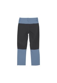 Bikini-byxor i mörkgrå och ljusblå, med en figurnära design, elastiskt tyg och midjehögt midjeband.