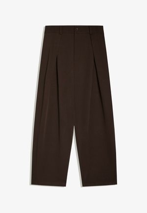 Bershka, PLEATED BAGGY - TROUSERS - Stoffhose - brown