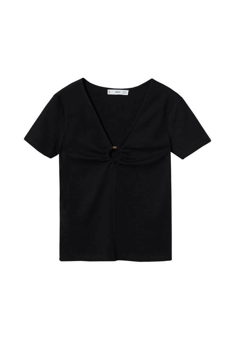 Mango T-shirt print zwart