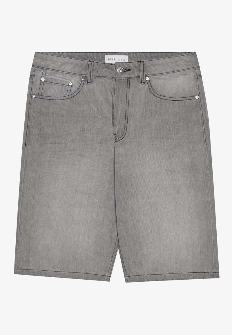 Pier One Jeansshort grijs denim/greydenim