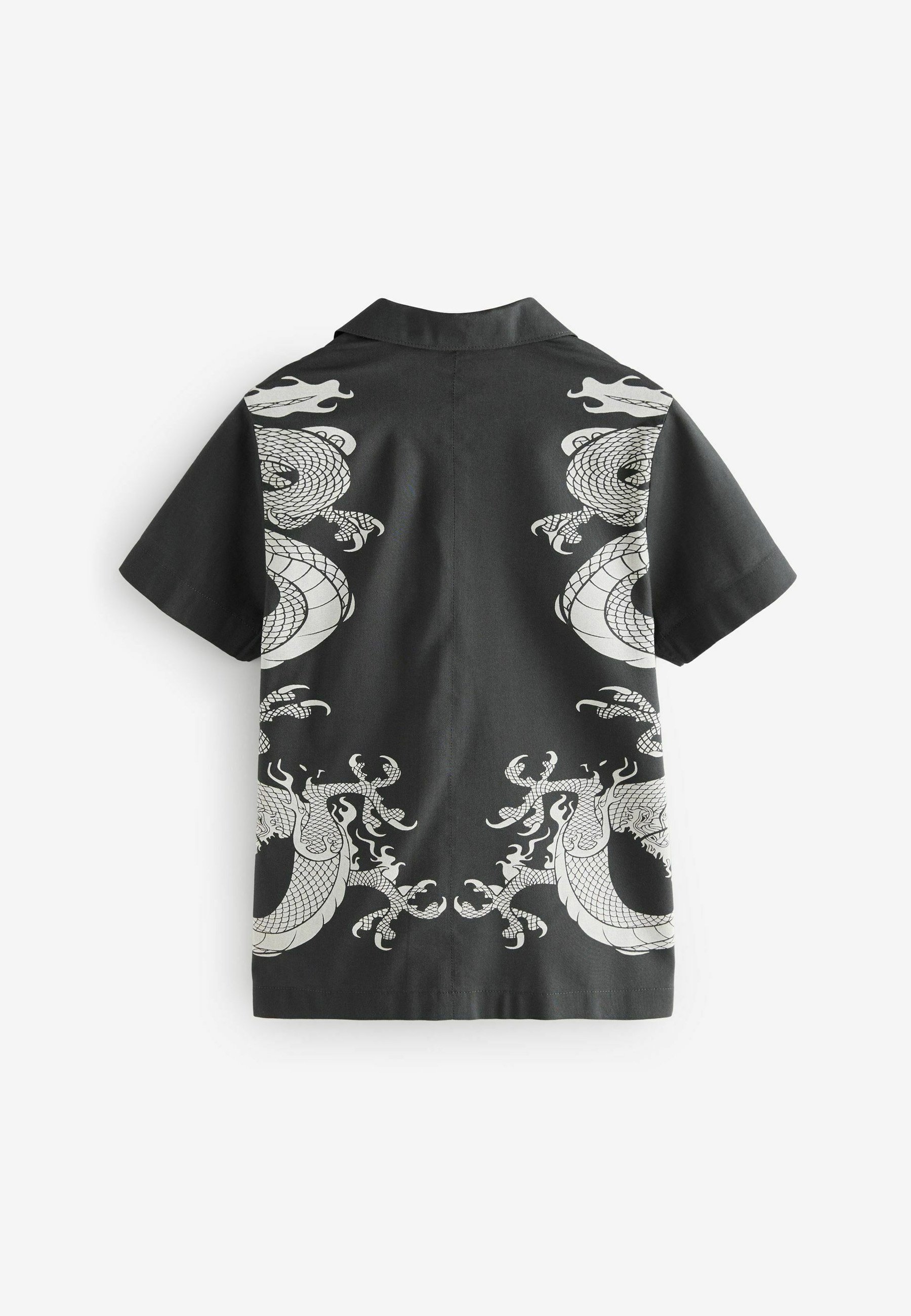 Next SHORT SLEEVE PRINTED REGULAR FIT - Shirt - black dragon/black