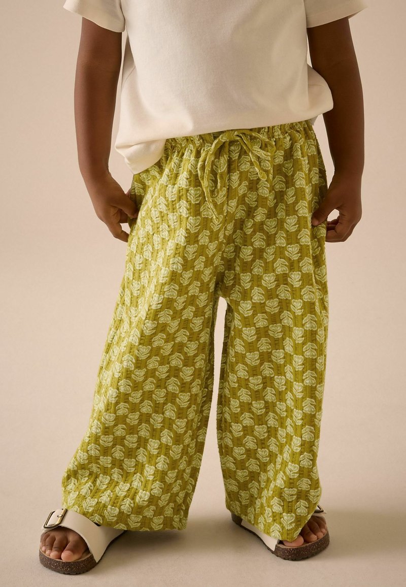 Next WIDE - Broek - green ditsy floral