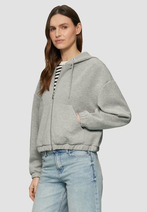 s.Oliver IM RELAXED FIT - Sweat zippé - grau meliert