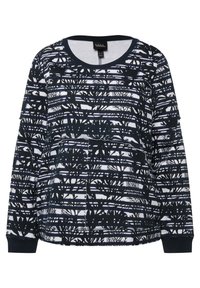 Felpa in cotone con un motivo fogliare bianco e nero, maniche lunghe, collo rotondo e vestibilità rilassata. Polsini e orlo a costine.