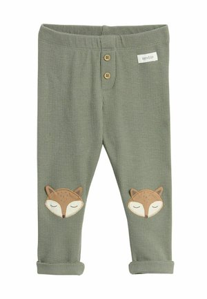 WAFFLE WITH FOX MOTIF - Leggingsit - dark green