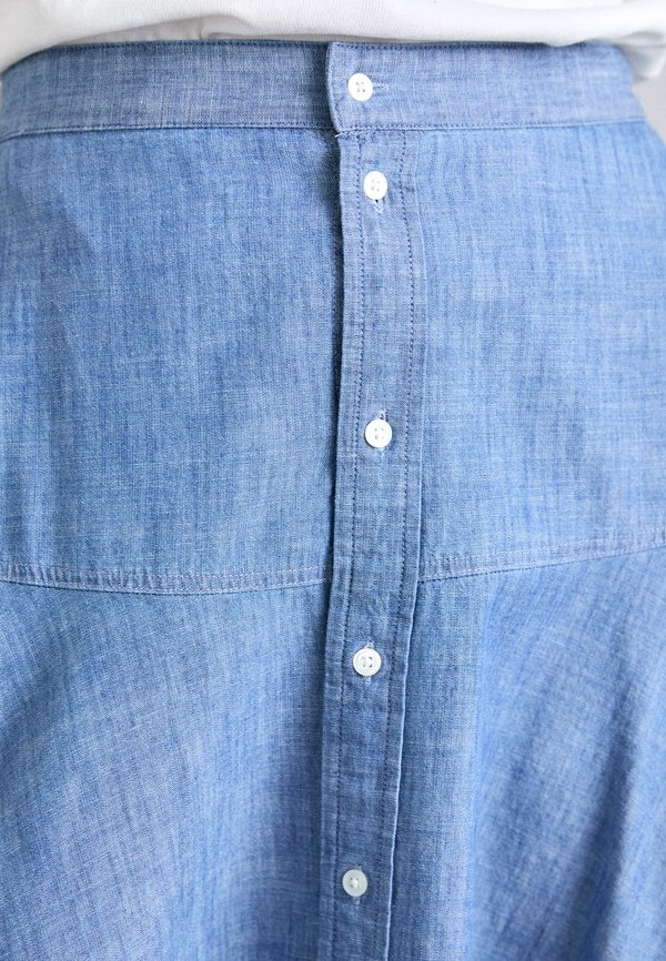 COTTON CHAMBRAY A LINE SKIRT - Denim skirt - chambray2