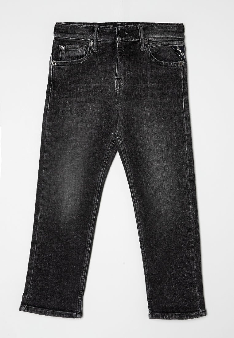 Replay Relaxed fit jeans donkergrijs