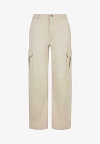 Urban Classics Pantalon Cargo Femme Taille Haute - Sergé Stretch, Coupe Large, Multi-poches - Olive, Taille 29 (du 26 Au 36)