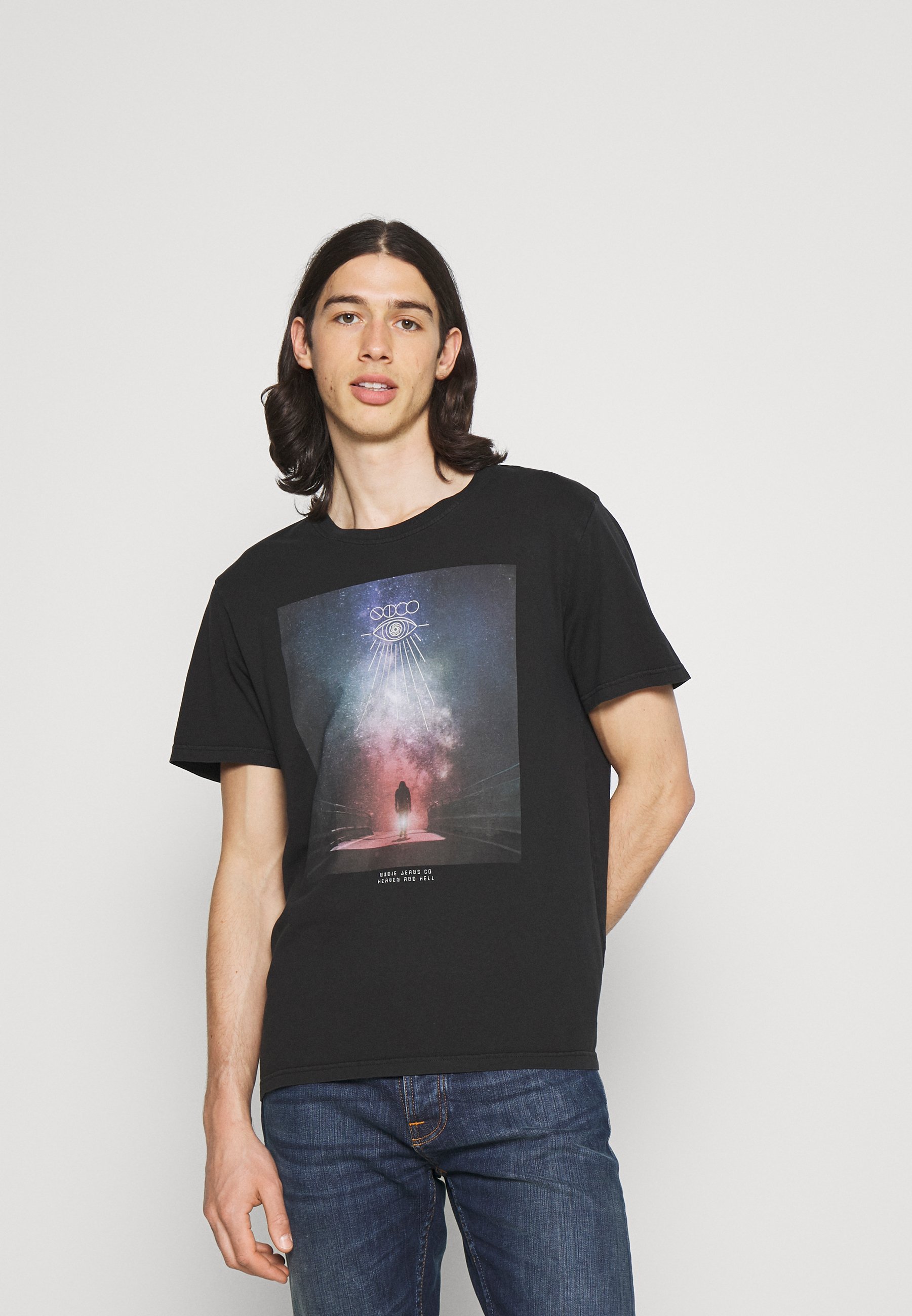 Nudie Jeans ROY - Print T-shirt - black 