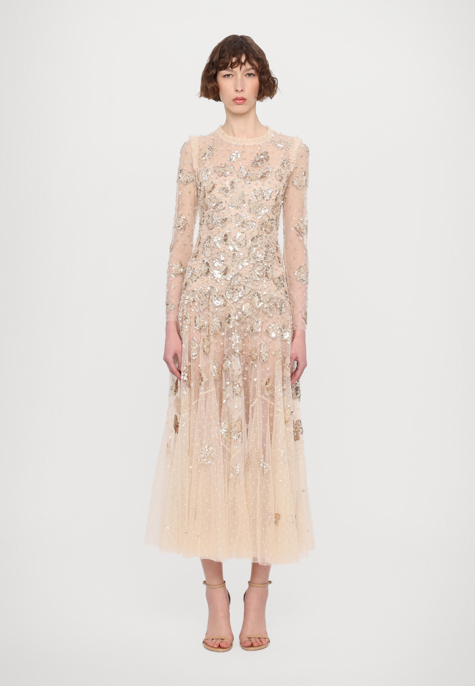 Needle Thread PAPILLON ANKLE GOWN Abiti per occasioni speciali parchment color carne