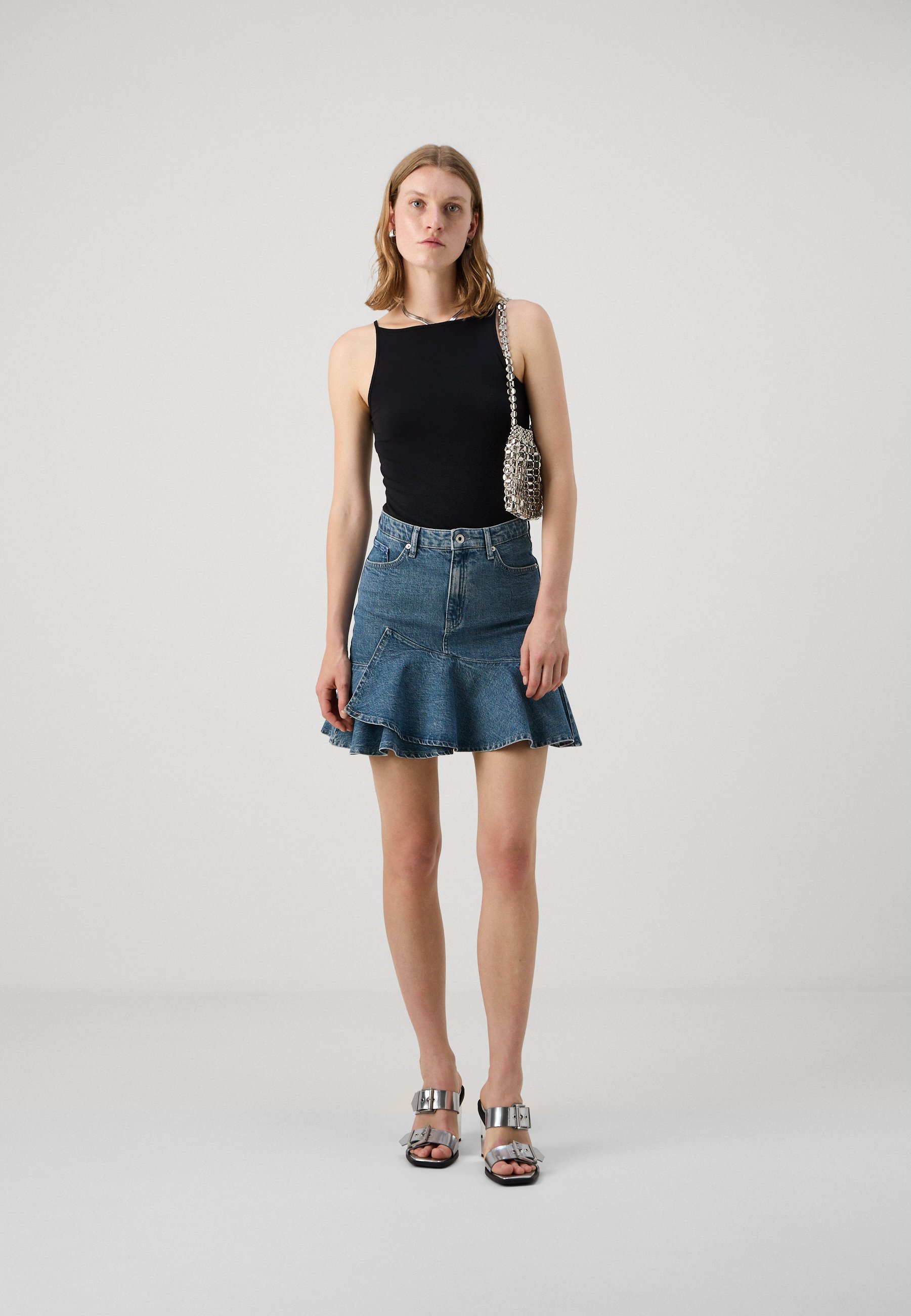 スカート KARL LAGERFELD Women Skirts 76KW1502393 Blue Karl Lagerfeld Paris Womens KLP Print Skirt Bluestar 14 One