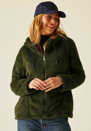 ORIELLE FLUFFY HOODED FULL-ZIP INSULATING - Forro polar - green
