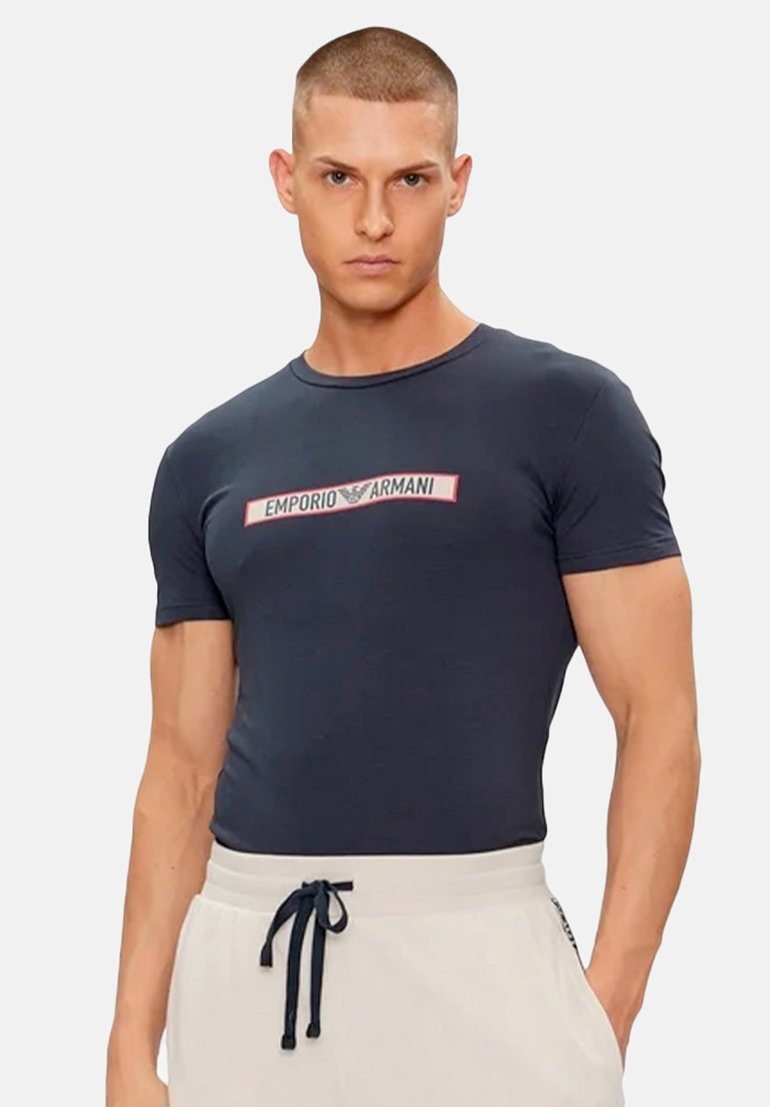 Emporio Armani - EAGLE - T-shirt imprimé - blue, Agrandir