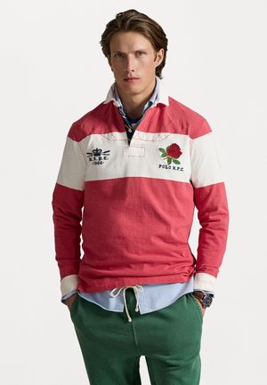 CLASSIC FIT EMBROIDERED RUGBY SHIRT - Polokošeľa - sunrise red/deckwash white