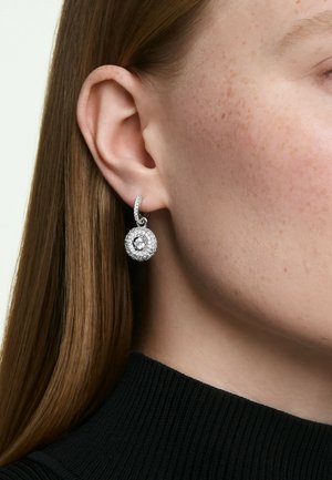 Swarovski, SUBLIMA DROP EARRINGS, ROUND CUT, WHITE, RHODIUM PLATED - Pendientes - white