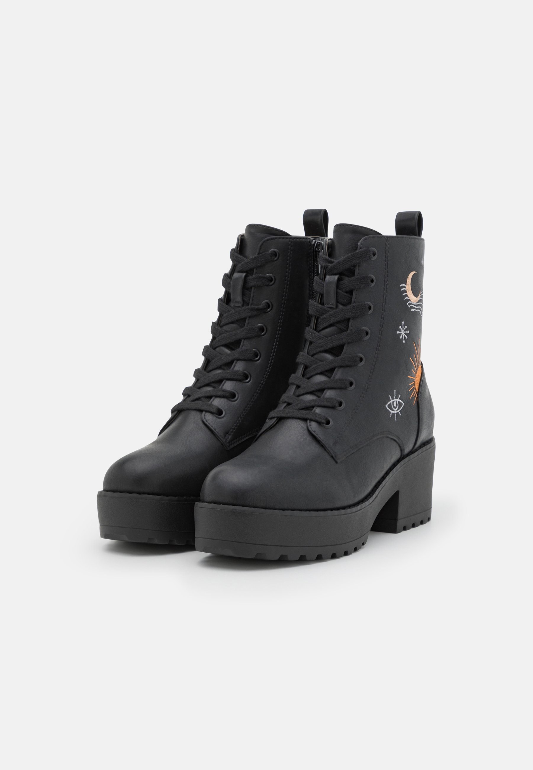 Even\u0026Odd Enkellaarsjes met plateauzool - black/zwart - Zalando.nl