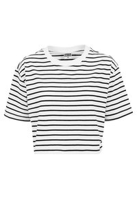 LADIES SHORT STRIPED OVERSIZED TEE - T-Shirt print - white/black