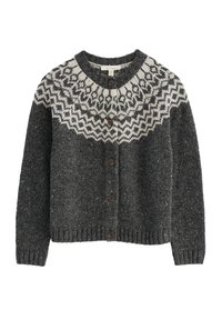 PORT KINNIS - Cardigan - grey wag tail coal aran