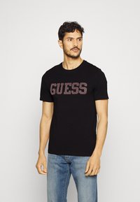 Guess - ERMAK CN SS - Marškinėliai su spaudiniu - jet black Miniatiūros vaizdas 1