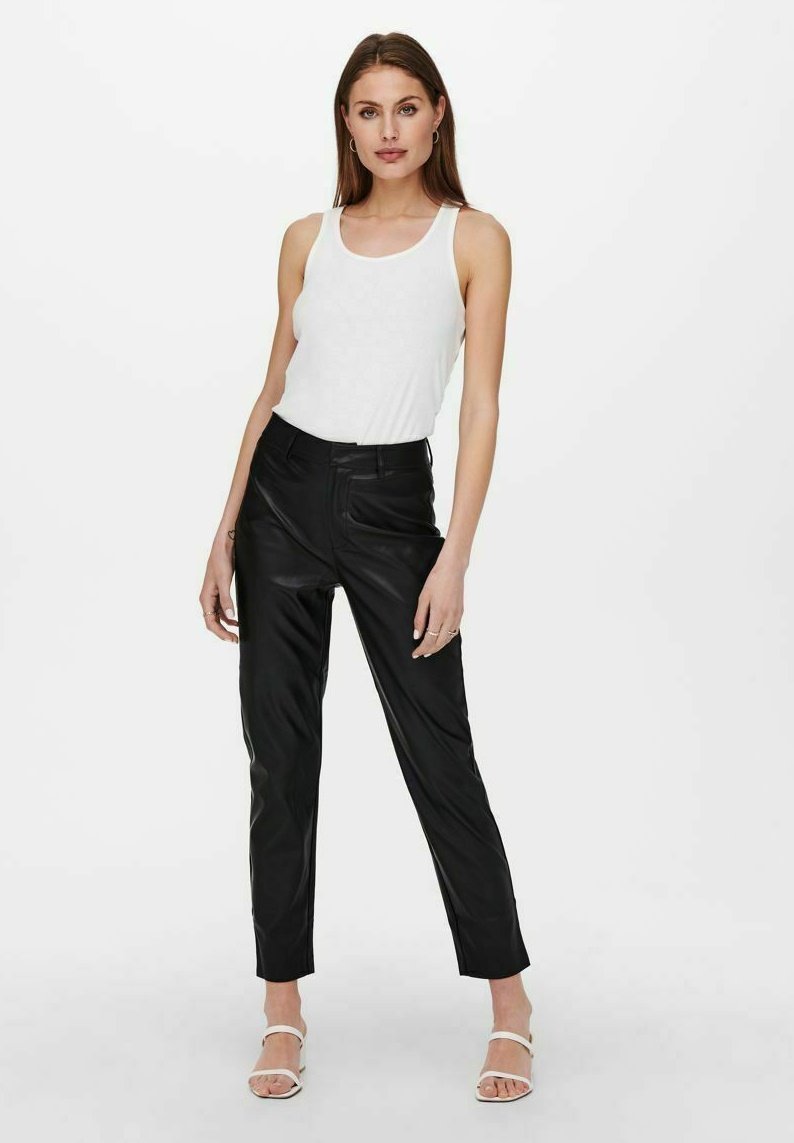 ONLY Pantaloni di pelle - black/nero - Zalando.it