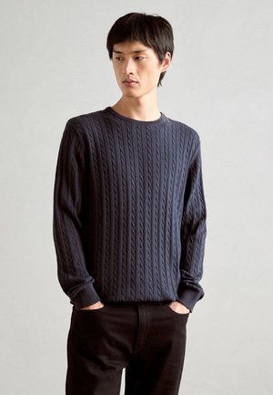 Lindbergh, O NECK CABLE - Maglione - navy