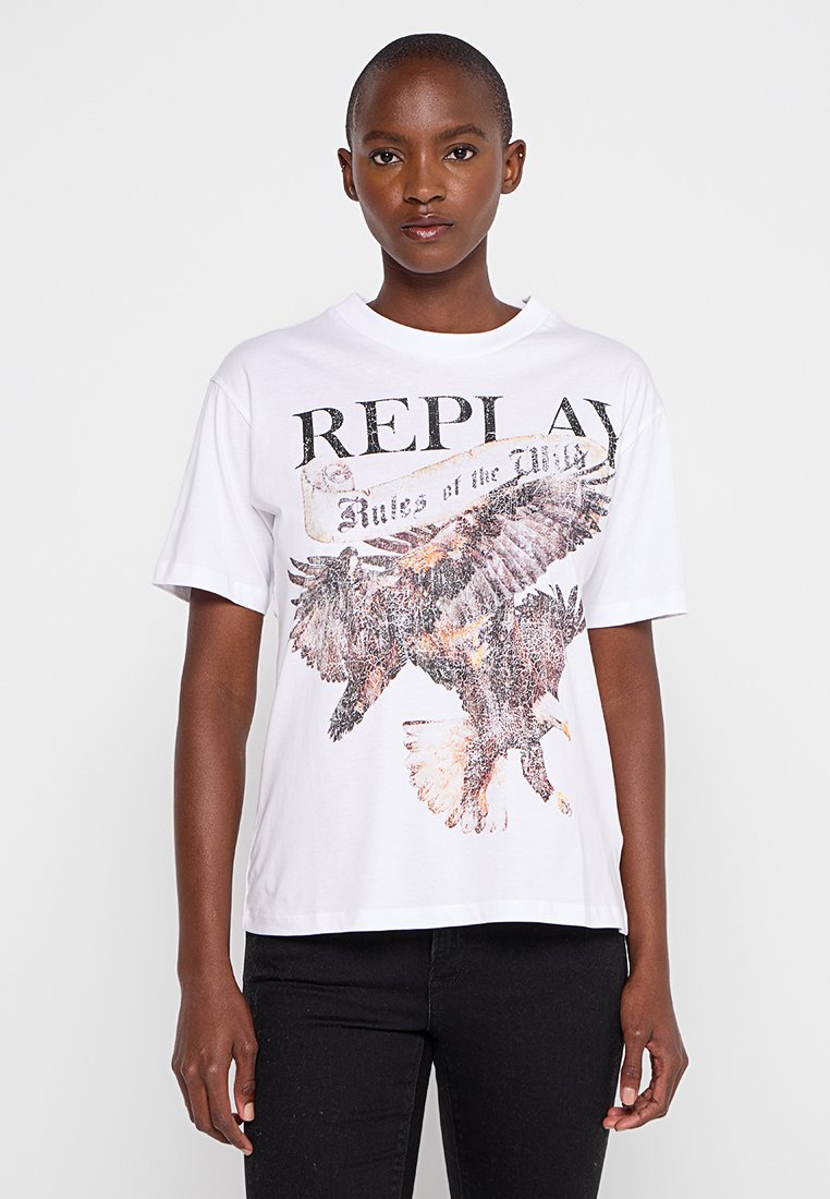 Replay T-shirt print wit Replay T-shirt print wit