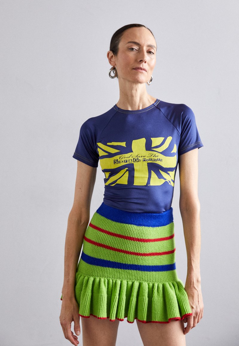 Sinead Gorey UNION JACK SCREEN - Marškinėliai su spaudiniu - navy