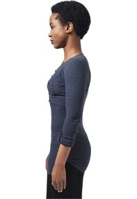 Urban Classics LADIES LONG RIB POCKET TURNUP TEE - Maglietta a manica lunga - indigo