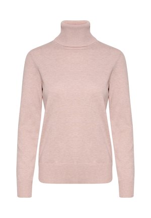 Pulover caramiziu din tricot, realizat dintr-un material moale, având manșete lungi, cu un design ajustat. Culoare uniformă, fără modele.