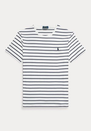 Polo Ralph Lauren, CUSTOM SLIM FIT SOFT COTTON T-SHIRT - Nyomott mintás póló - white/refined navy