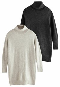 THE SET 2 PACK ROLL NECK - Svetríkové šaty - charcoal grey mink