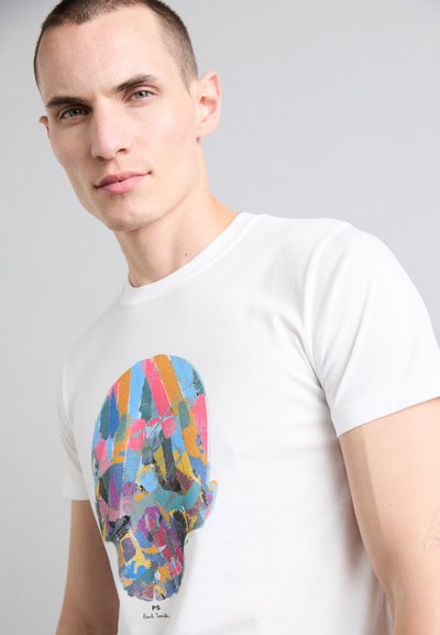 PS Paul Smith MENS SLIM FIT MULTI SKULL - Print T-shirt - whites