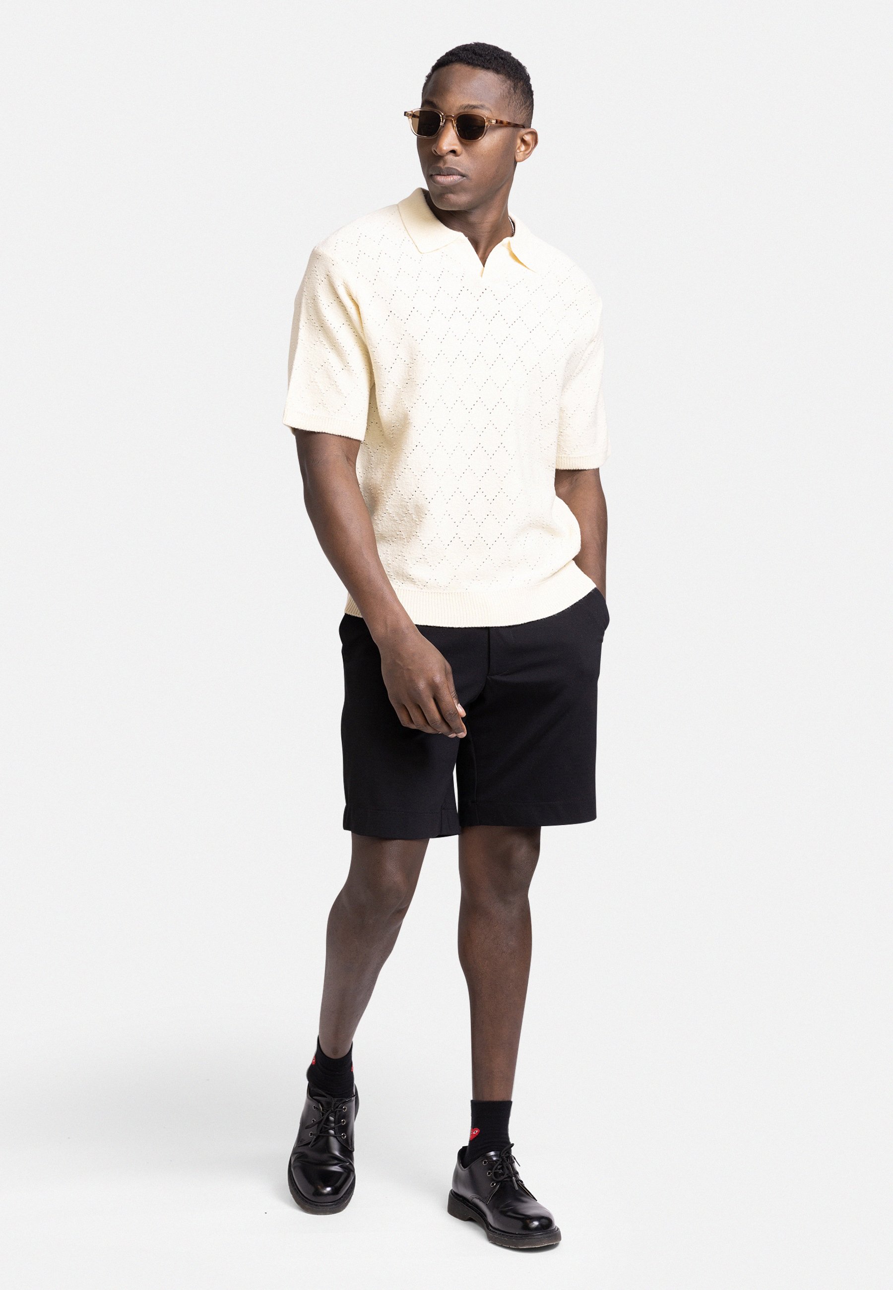 Redefined Rebel SALVATORE TEE - Polo shirt - pristine/off-white