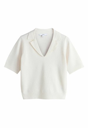Next, TALL FIT - SUPERSOFT SHORT SLEEVE OPEN NECK POLO TOP - Polo shirt - ecru