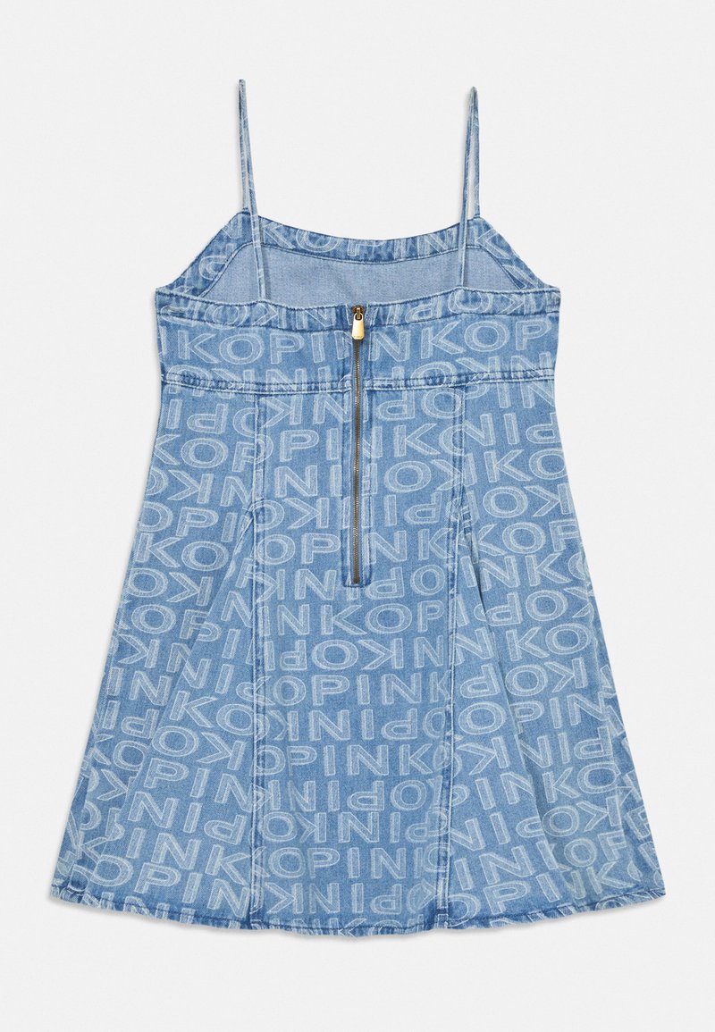 Pinko Up ABITO BRETELLE ALLOVER LOGO - Denim dress - light blue -  Zalando.co.uk