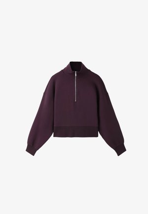 Stradivarius, B10 ZIP-UP SWEATSHIRT WITH COLLAR - Sweatshirt - dark purple