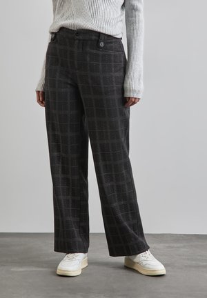 KARIERTE STRAIGHT LEG  - Trousers - schwarz
