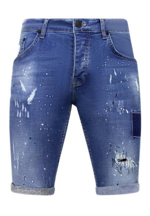 BROEK VERFSPATTEN - Jeansshort - blauw