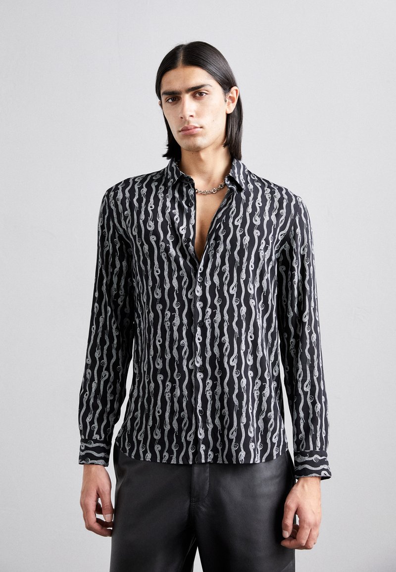 Chemise Femme The Kooples Sport Noir Voile Avec Dessins Blancs - Taille 1, Neuve Sans étiquette