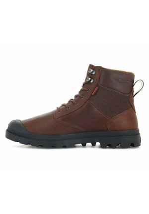 Lace-up ankle boots - mahogany