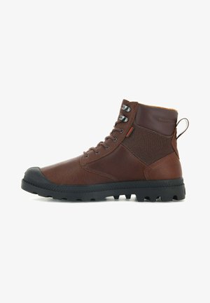 Lace-up ankle boots - mahogany