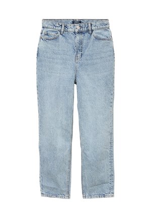 Creeks, CREEKS AMERICAN INSPIRATION; FASHION; COOL; EASY MOM-JEANS MIT HOHEM BUND, KURZ GESCHNITTEN - Vaqueros mom - denim bleach