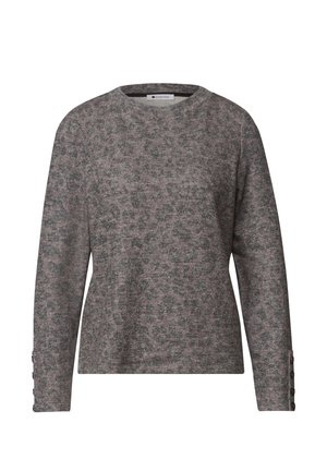 Street One, LANGARM SHIRT MIT PRINT UND KNOPFDETAILS - Long sleeved top - black