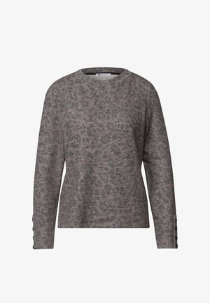 Street One, LANGARM SHIRT MIT PRINT UND KNOPFDETAILS - Langærmet T-shirt - black