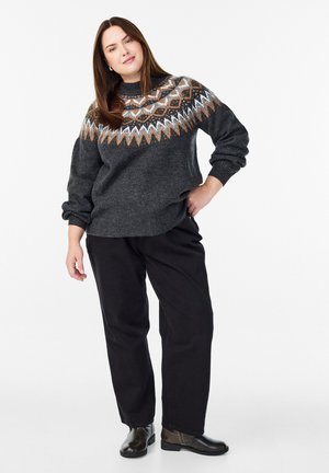 Trui - dark grey mel comb