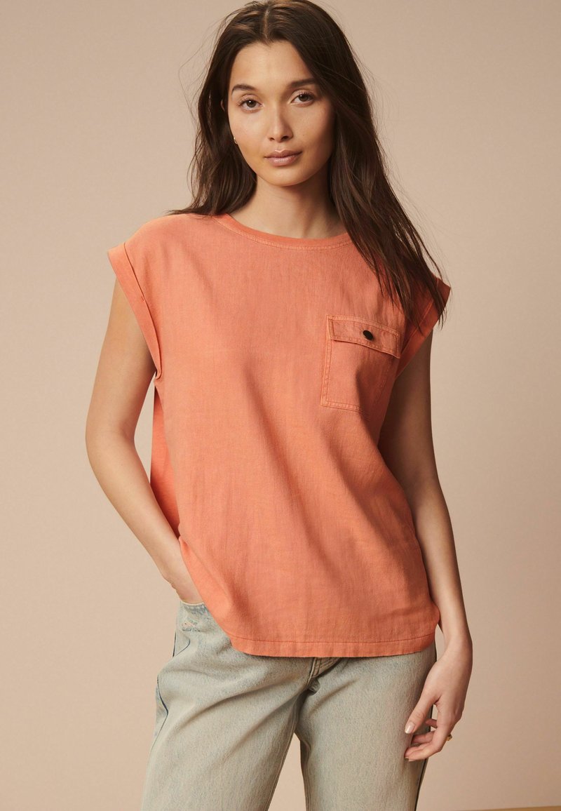 Next POCKET  REGULAR FIT - Top - peach orange