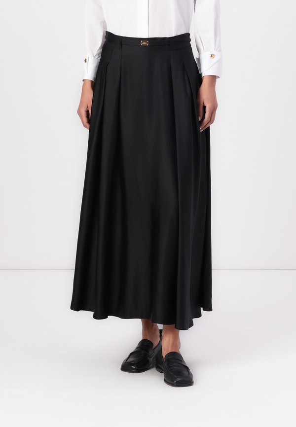 WOMEN SKIRT WITH BELT - A-line skirt - nero