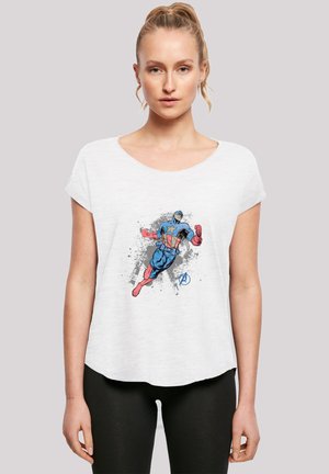 LONG CUT 'MARVEL AVENGERS CAPTAIN AMERICA SPLASH' - Print T-shirt - white