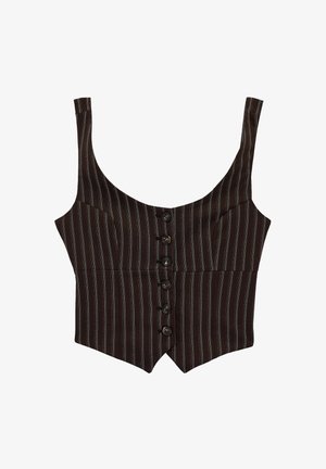 Koton, CROP STRIPED VEST . - Weste - brown