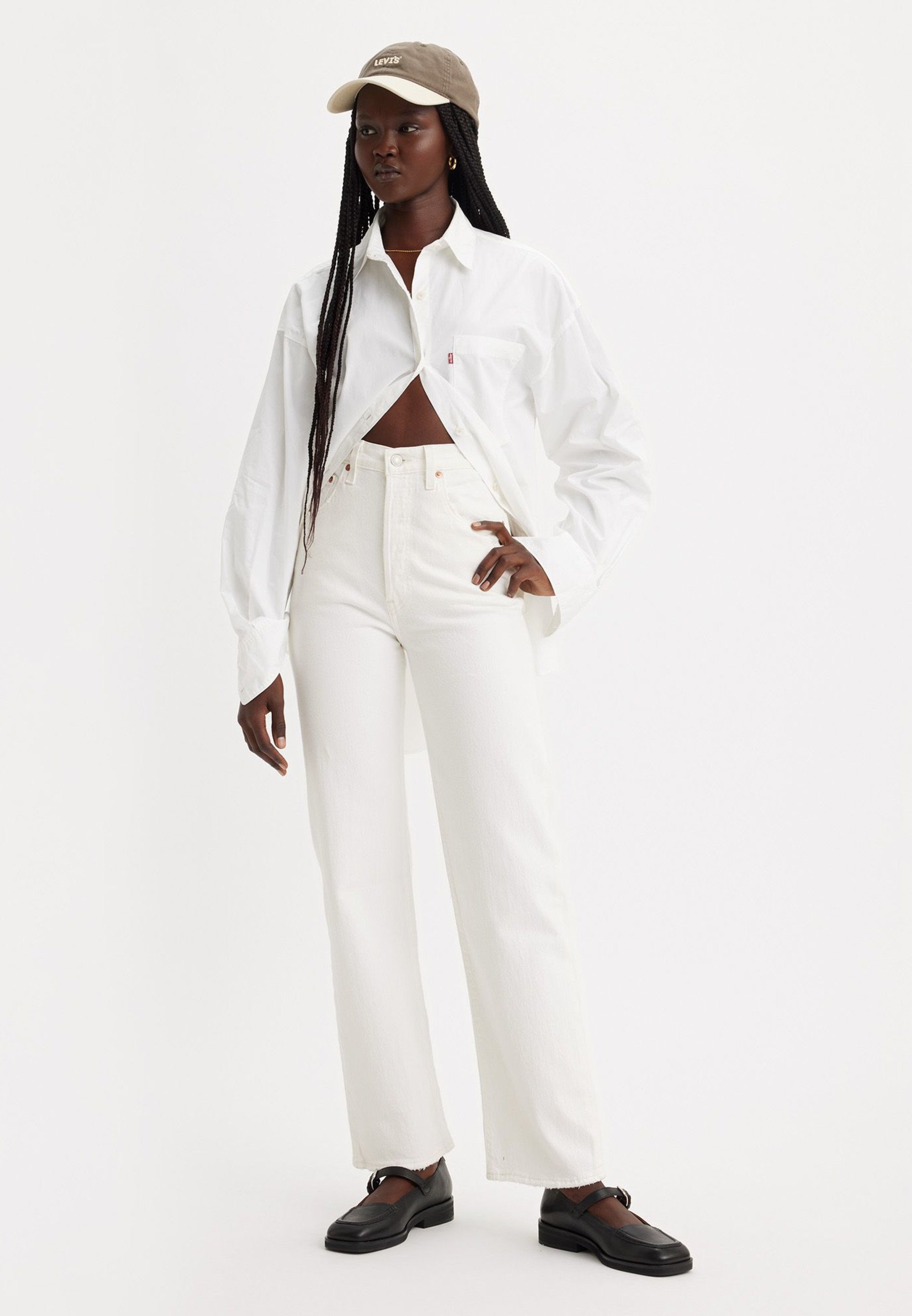 デニム・ジーパン LEVI'S Ribcage straight ankle jeans Bianco Levi's® - Jeansy Straight Leg/biały - Zalando.pl
